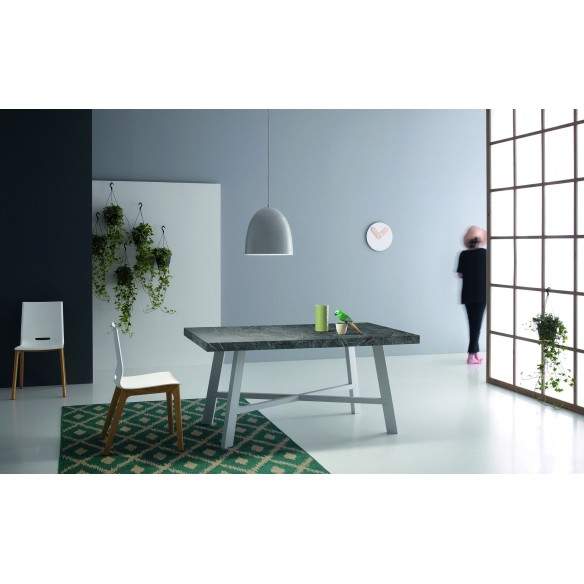 Mesa extensible Thor con tablero laminado Cleaf y efecto madera/mármol - Pointhouse