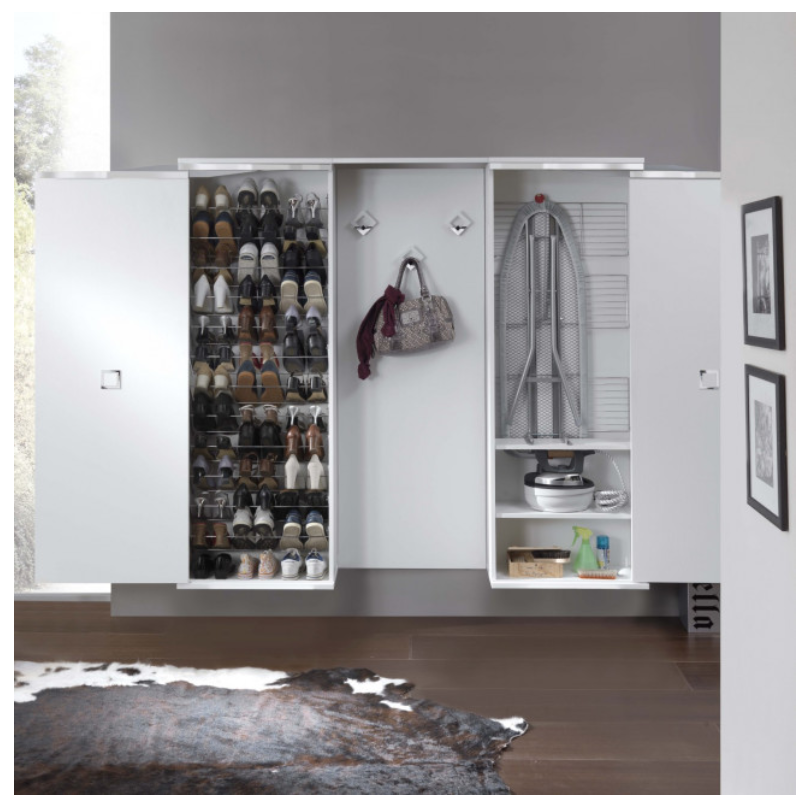 Mueble de entrada FAMILIAR con tabla de planchar + zapatero - Maconi