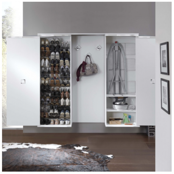 Mueble de entrada FAMILIAR con tabla de planchar + zapatero - Maconi