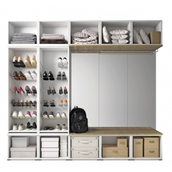 Mueble de entrada HOME armario armario + zapatero - Maconi