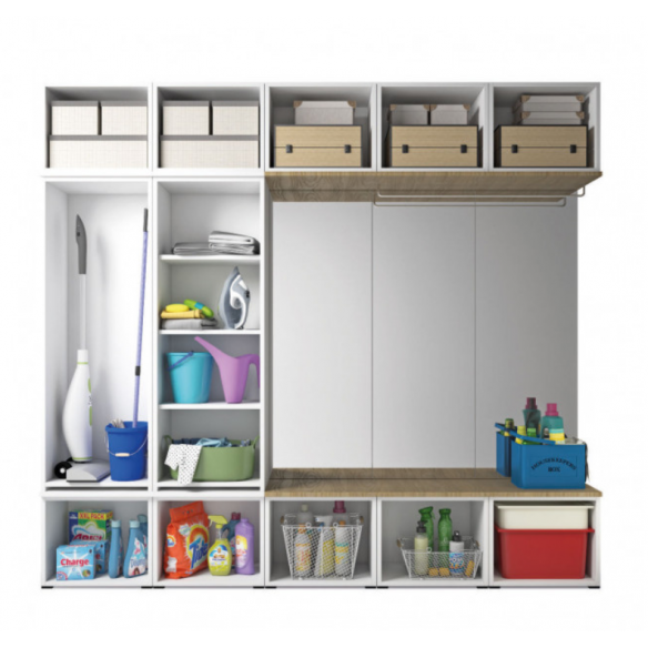 Mueble de entrada HOME armario armario + zapatero - Maconi