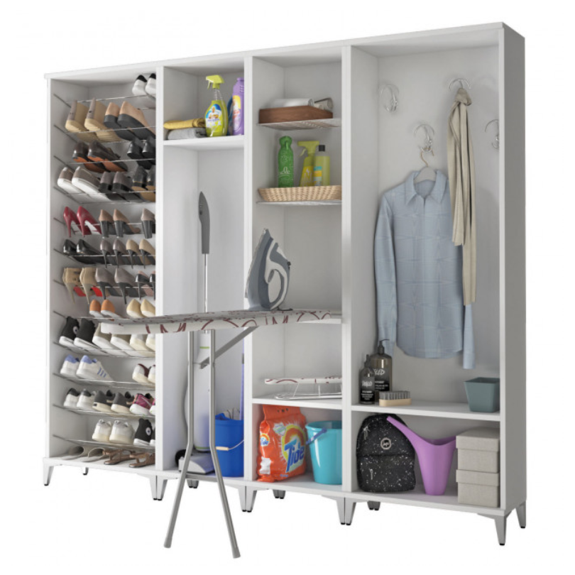 FAMILY entrance furniture, 6-door wardrobe with mirrors + shoe rack - Maconi