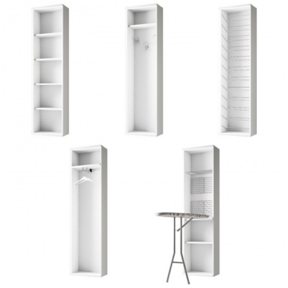 FAMILY entrance furniture, 6-door wardrobe with mirrors + shoe rack - Maconi