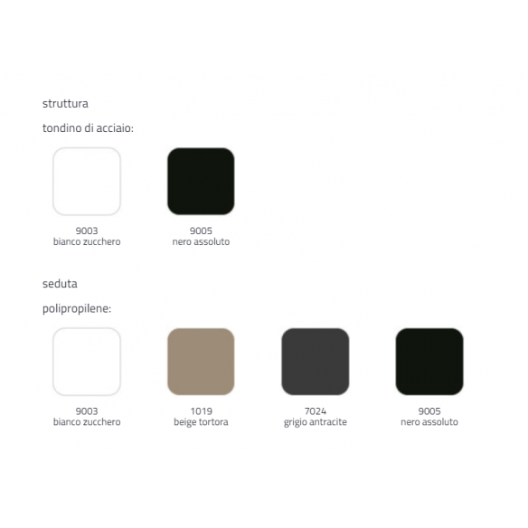 RAPPER stool seat in soft-touch polypropylene - COLICO