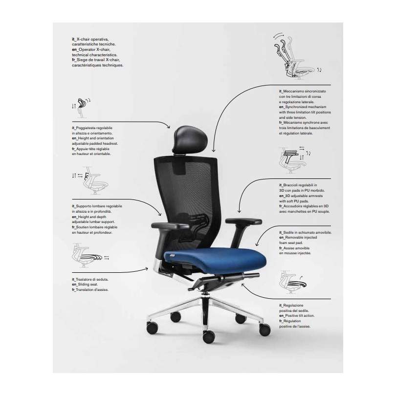 X-CHAIR Breathable Mesh Presidential Chair - MILANI