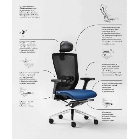 X-CHAIR Breathable Mesh Presidential Chair - MILANI