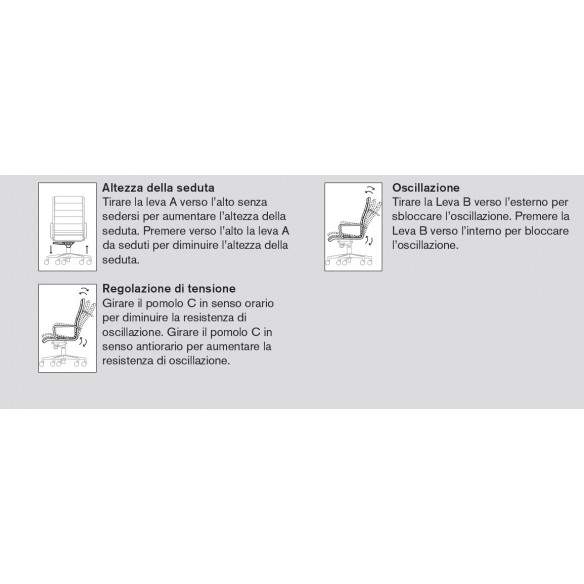 Fauteuil présidentiel SKY TEN structure chromée - MILANI