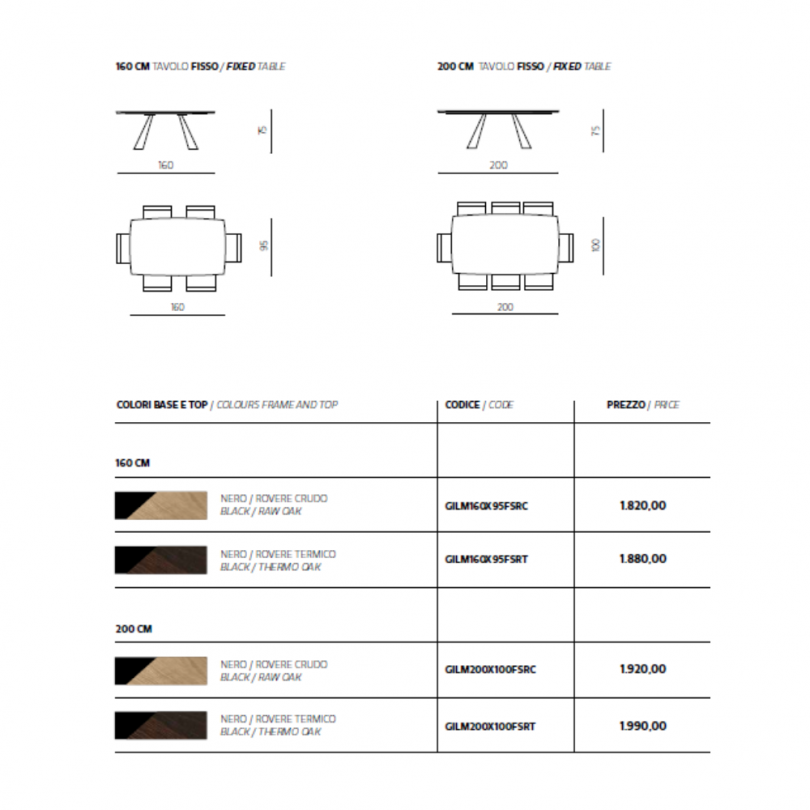 Tavolo GILMOUR con base in metallo...