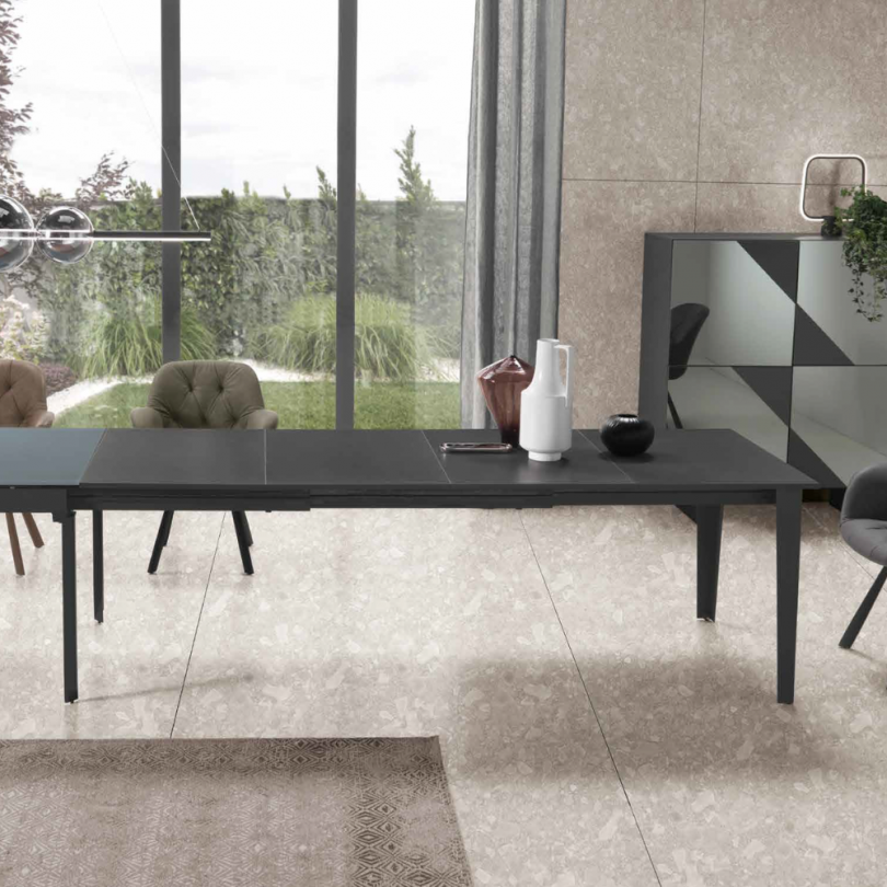 Tavolo OMERO allungabile con piano in...