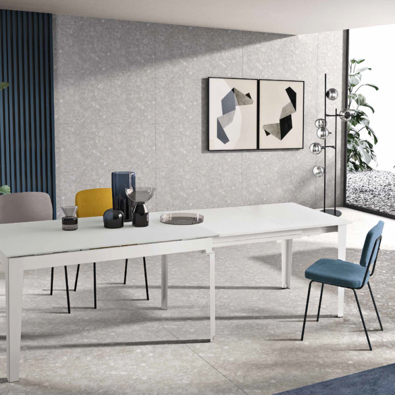 Tavolo OMERO allungabile con piano in...