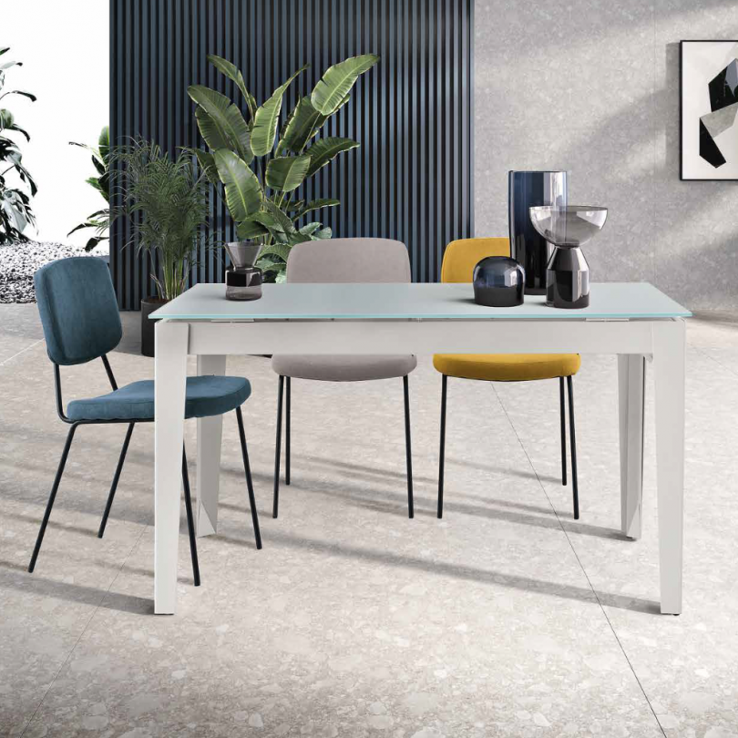 Tavolo OMERO allungabile con piano in...