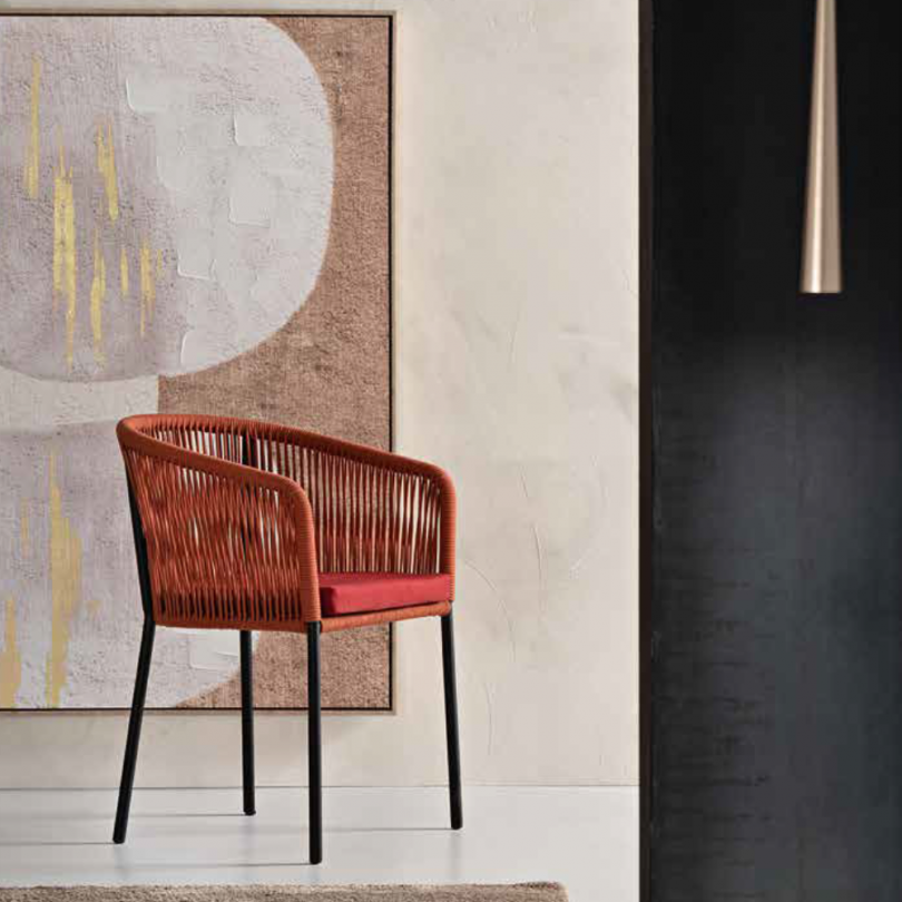 Sedia JOAN in corda con struttura in...