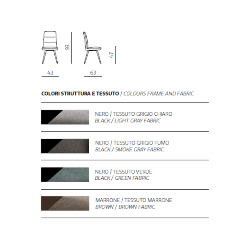 Sedia HILL con struttura in metallo...