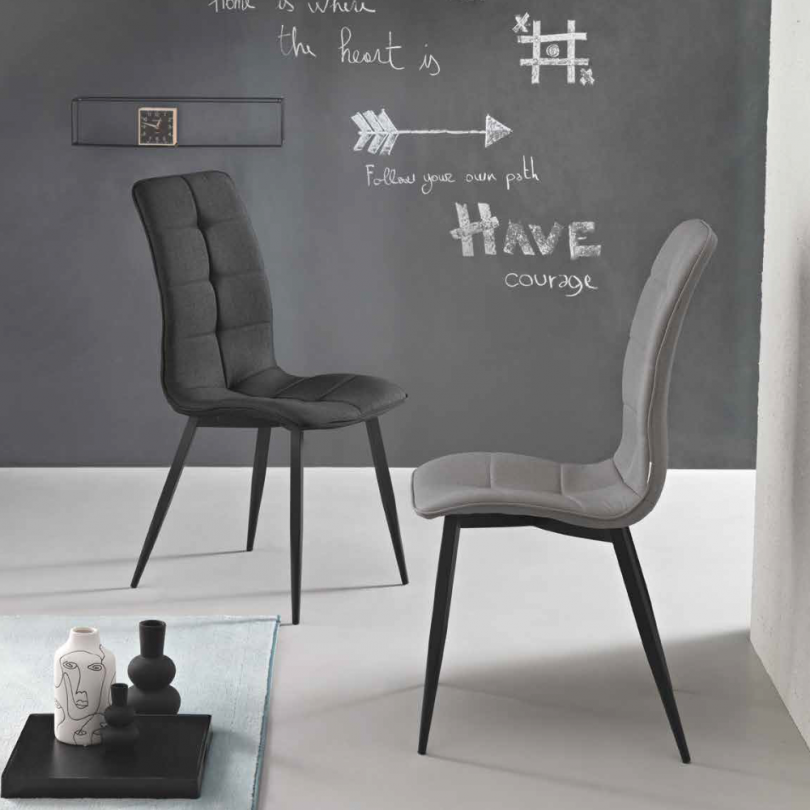 Sedia LINFA in tessuto con base in...