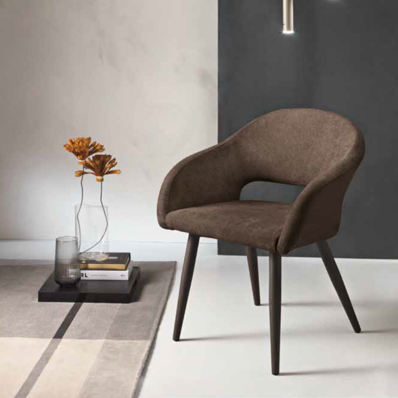 Sedia WEST imbottita in tessuto -...