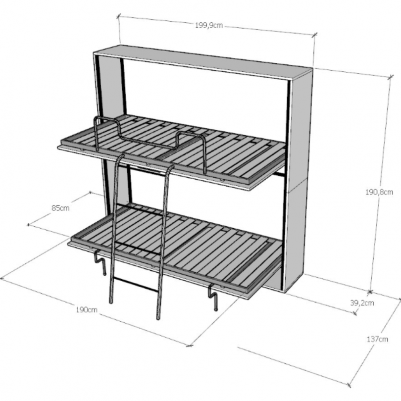 Letto KANDO doppio orizzontale - ITAMOBY