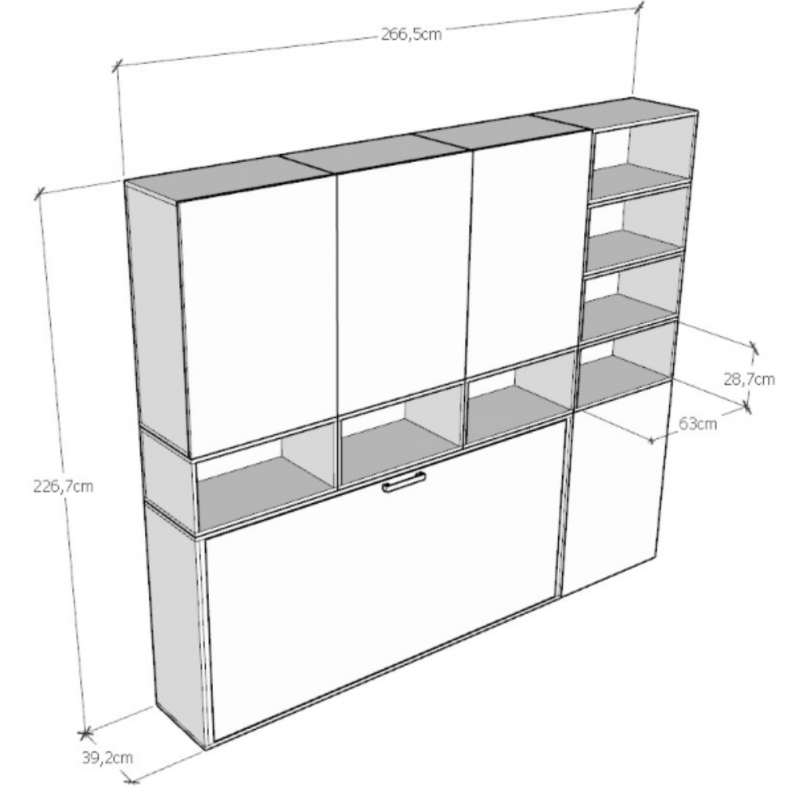 Letto KANDO singolo composizione E -...
