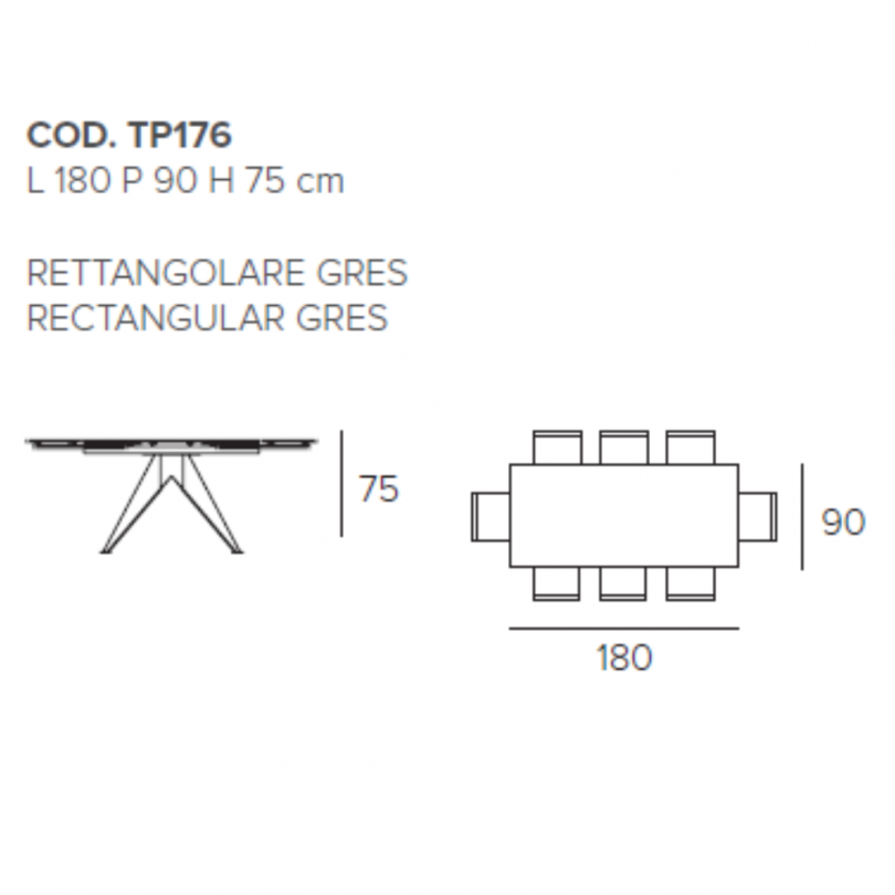 Tavolo fisso MINOSSE rettangolare -...