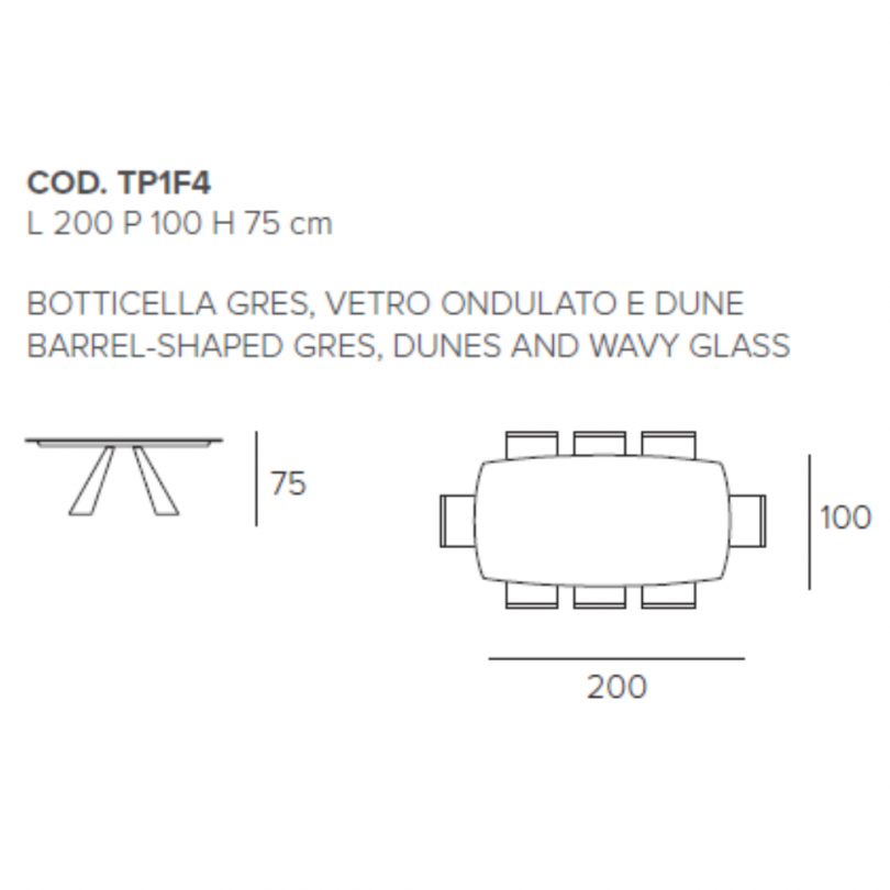 Tavolo fisso TAURUS a botticella -...