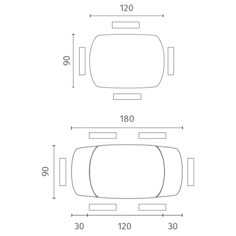 Tavolo KYOTO 120 in vetro - STONES