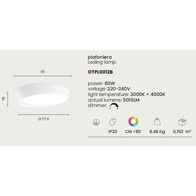 Plafoniera HALF - ONDALUCE