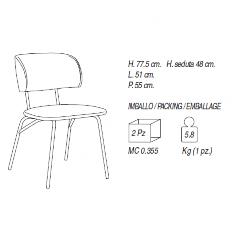 Sedia DUBLINO - LA PRIMAVERA
