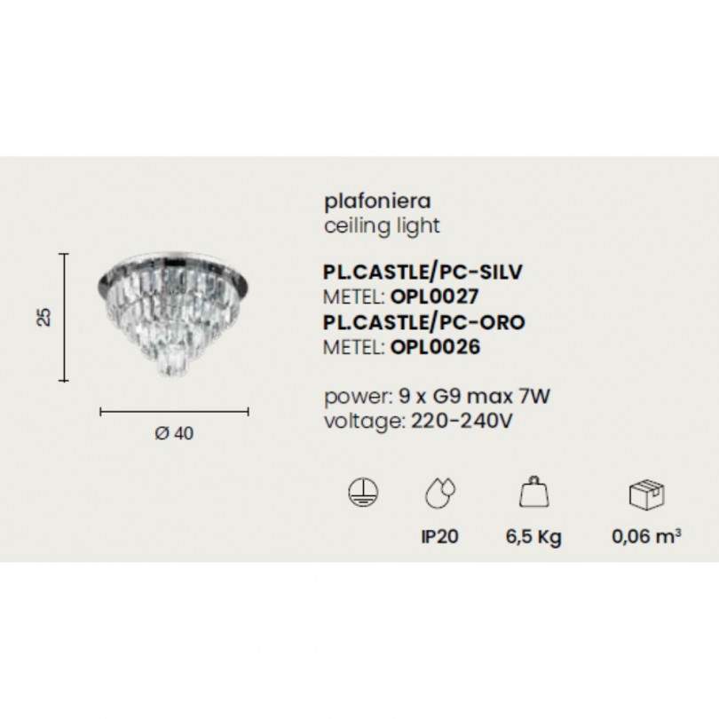 Lampada a soffitto CASTLE - Ondaluce