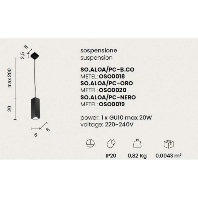Lampada sospesa ALOA - Ondaluce