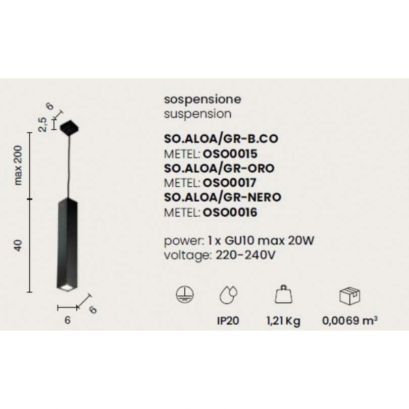 Lampada sospesa ALOA - Ondaluce