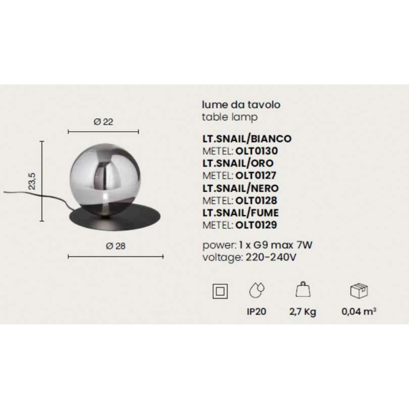 Lume da tavolo SNAIL - Ondaluce