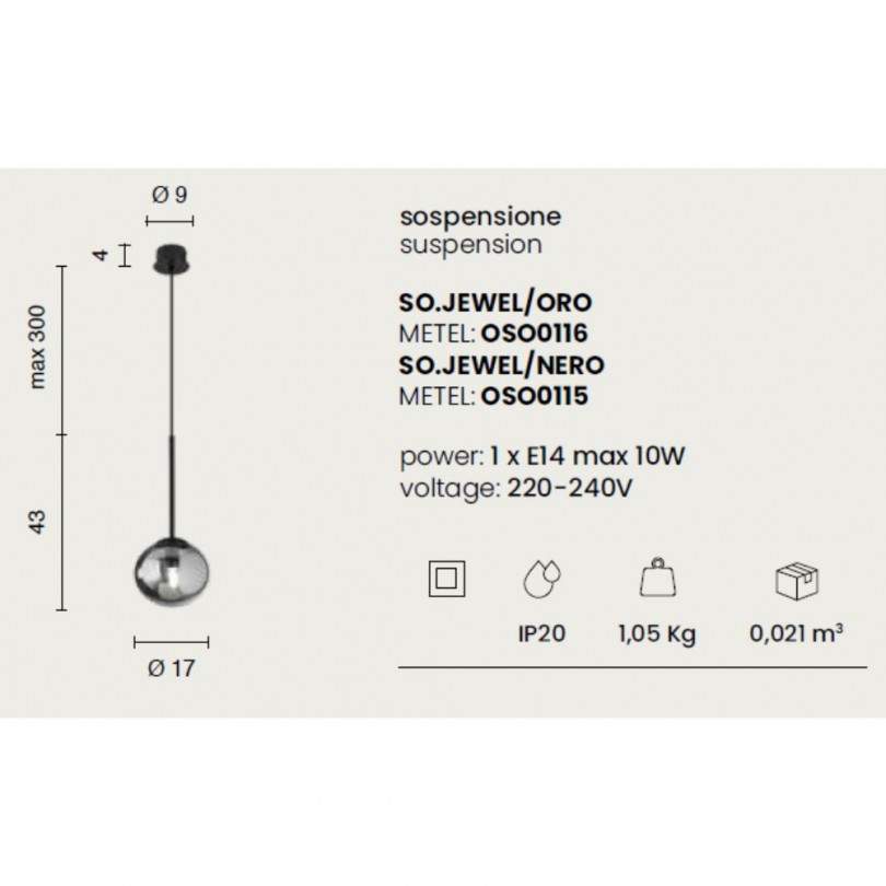 Lampada sospesa JEWEL - Ondaluce