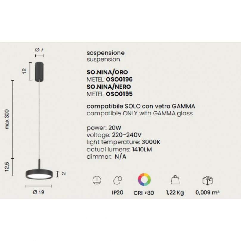 Lampada sospesa NINA - Ondaluce