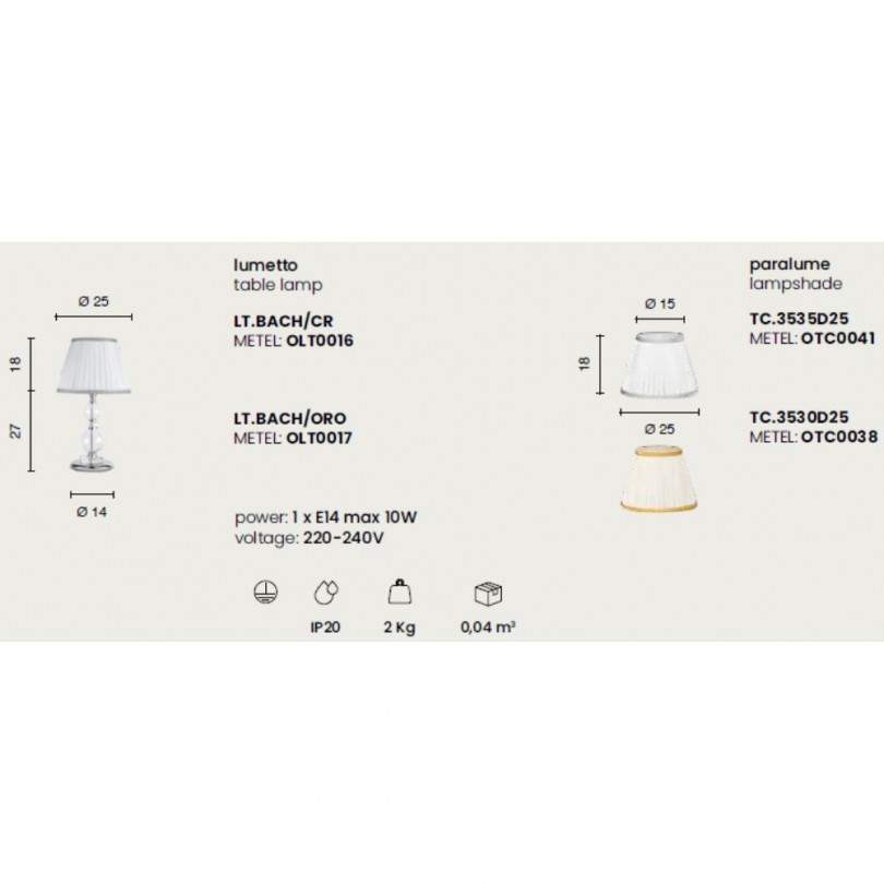 Lampada da tavolo BACH - Ondaluce