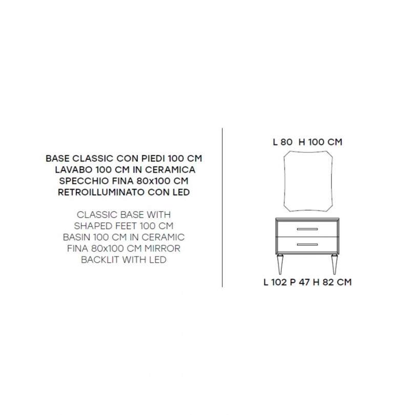 Mobile bagno CLASSIC con piedi- Modo